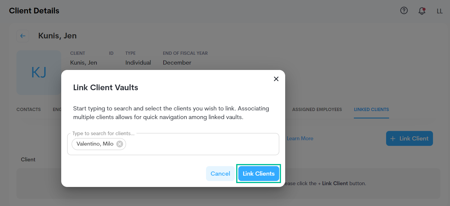 CM - Selected client to link.png