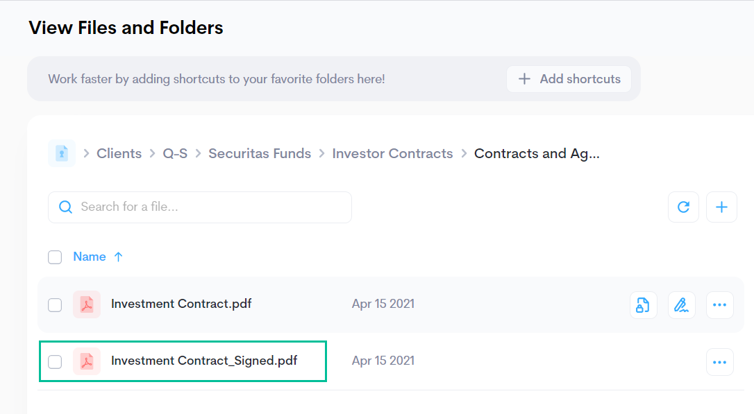Image of sample signed document in the portal. See information above