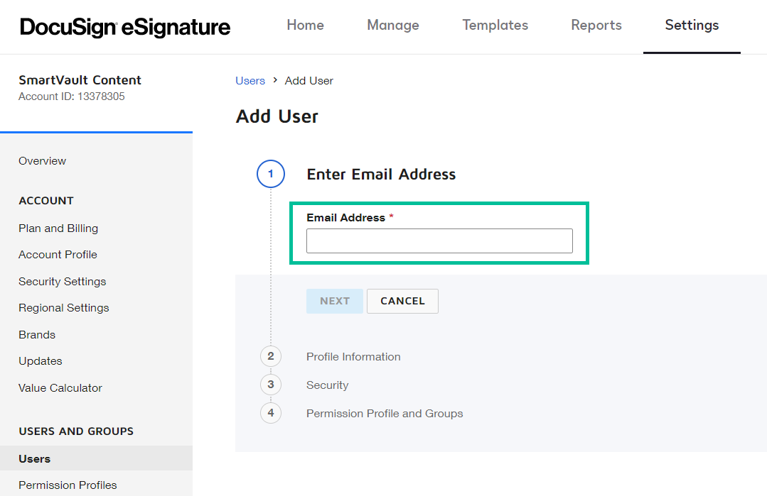 Image of enter email address. See information above